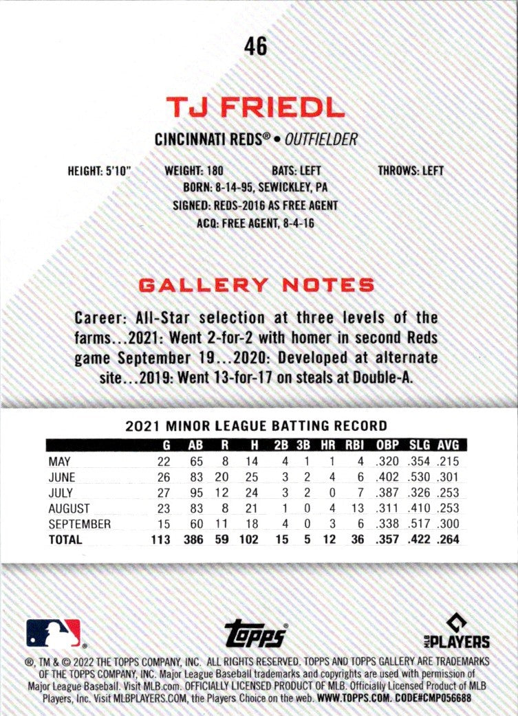 2022 Topps Gallery TJ Friedl