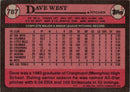 1989 Topps Dave West