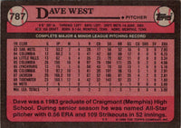 1989 Topps Dave West #787 Rookie