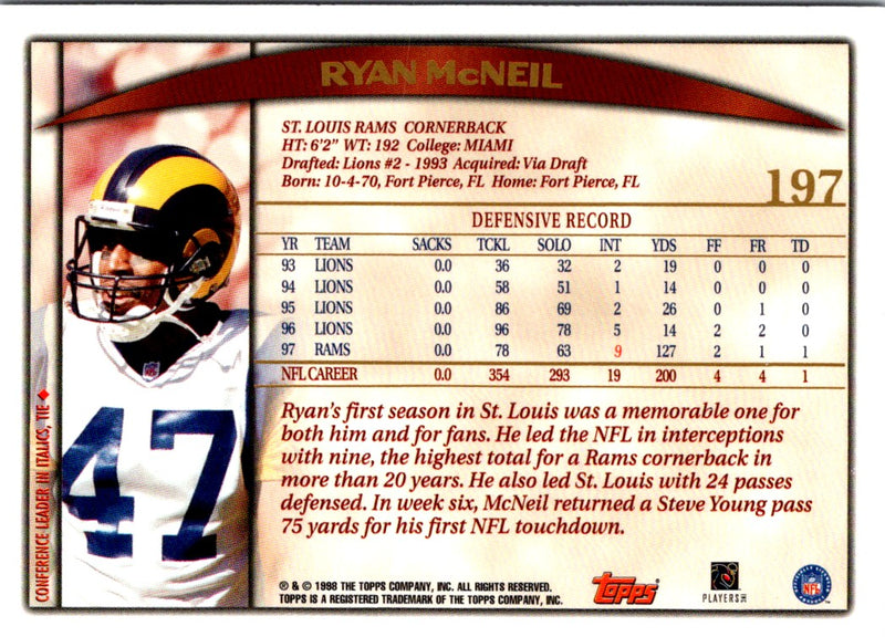 1998 Topps Ryan McNeil