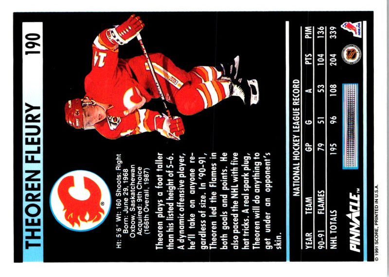 1991 Pinnacle Theo Fleury