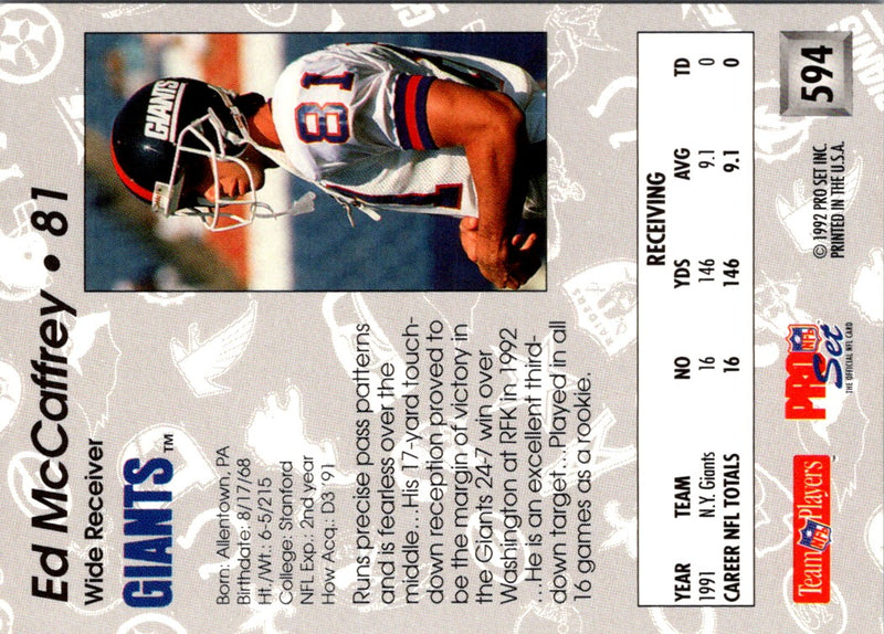 1992 Pro Set Ed McCaffrey