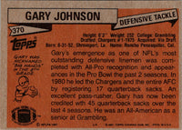 1981 Topps Coca-Cola San Diego Chargers Gary Johnson #5