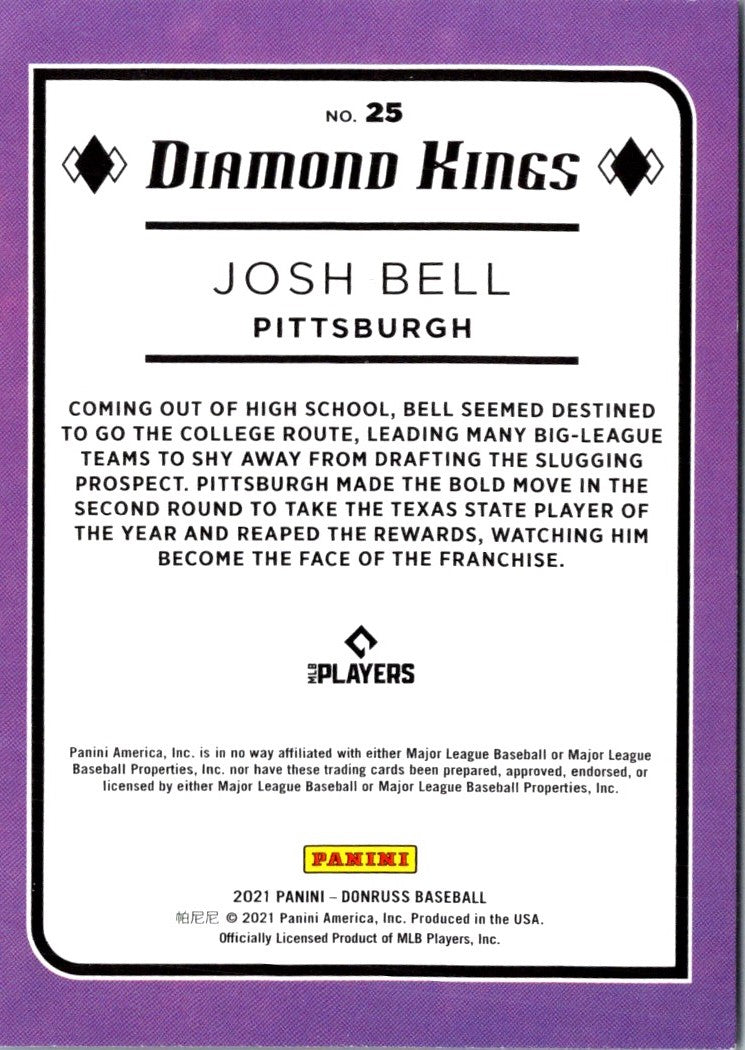2021 Donruss Holo Purple Josh Bell