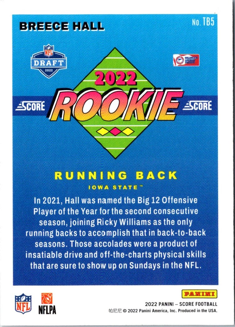 2022 Score 1992 Throwback Rookie Pink Breece Hall