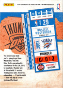 2010 Panini Prestige Prestigious Pros Materials Patches Platinum Russell Westbrook