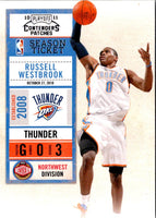 2010 Panini Prestige Prestigious Pros Materials Patches Platinum Russell Westbrook #50