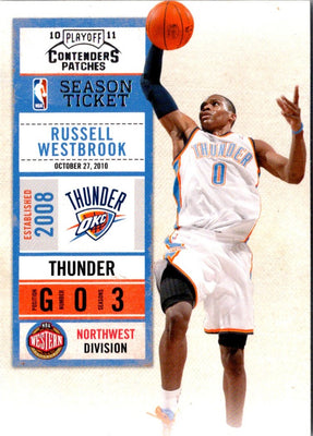 2010 Panini Prestige Prestigious Pros Materials Patches Platinum Russell Westbrook #50