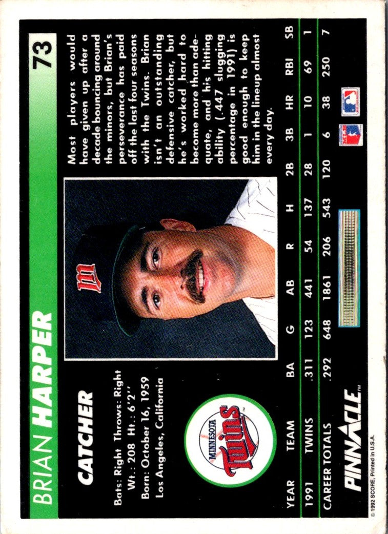 1992 Pinnacle Brian Harper
