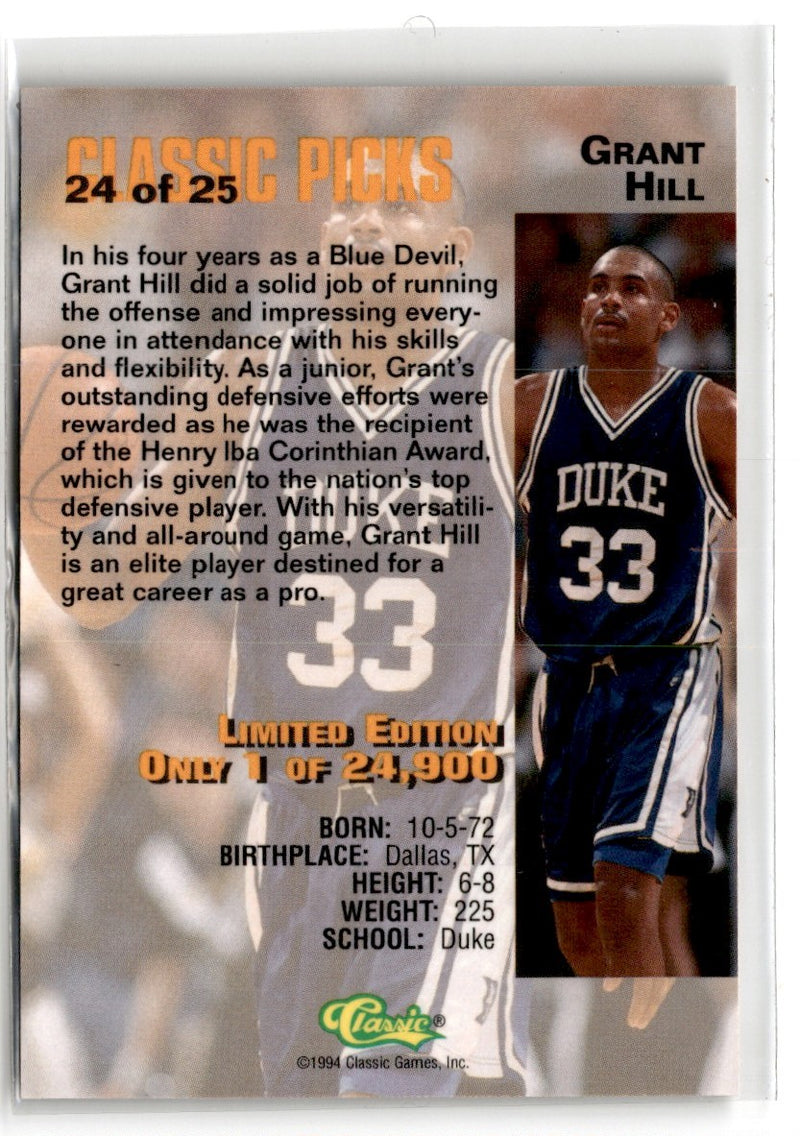 1995 SkyBox E-XL Grant Hill