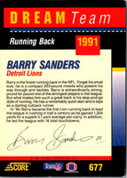 1991 Score Rookie Barry Sanders #677
