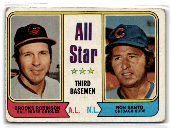 1974 Topps All-Star Third Basemen - Brooks Robinson/Ron Santo #334