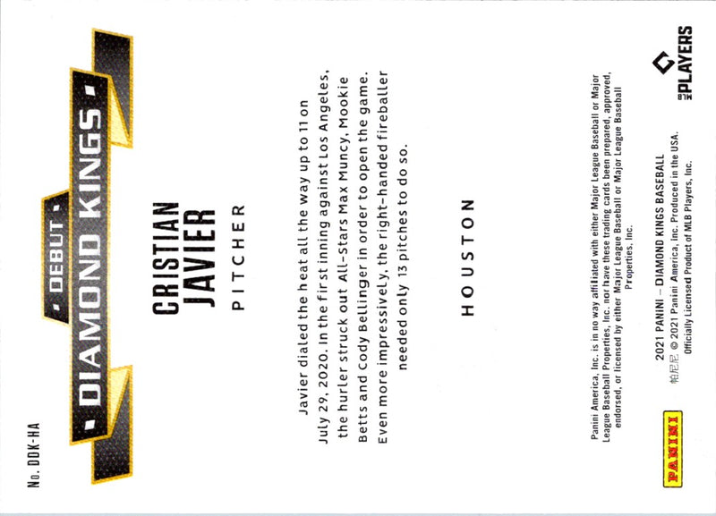 2021 Panini Chronicles Phoenix Blue Velocity Cristian Javier