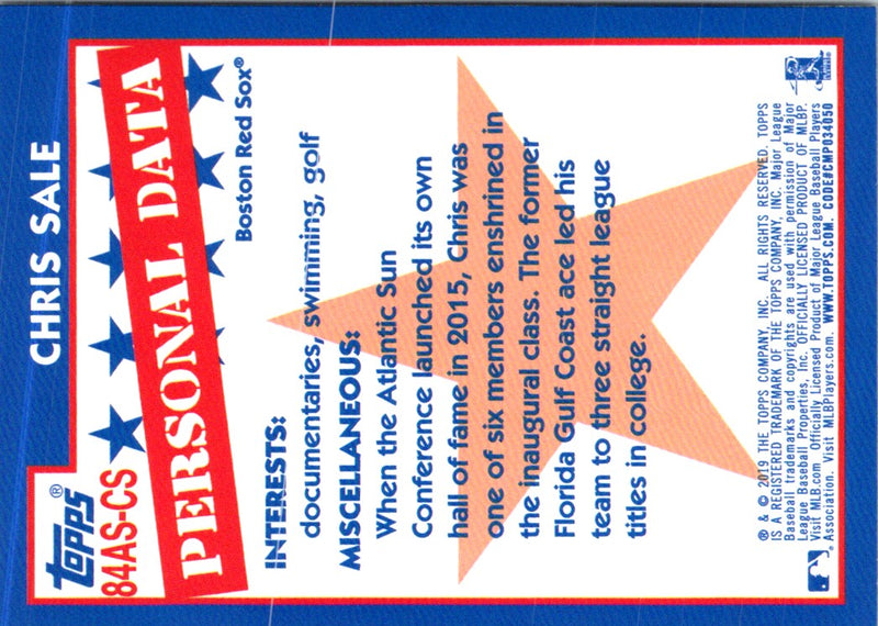 2018 Topps Chris Sale