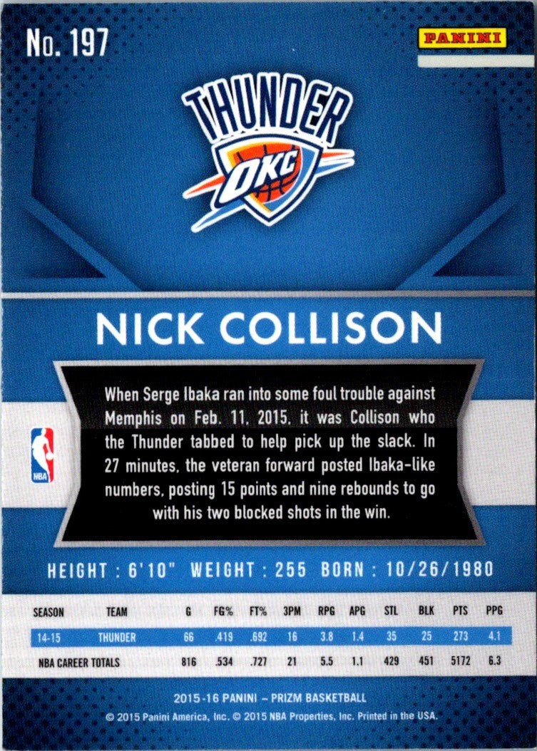 2015 Panini Prizm Nick Collison