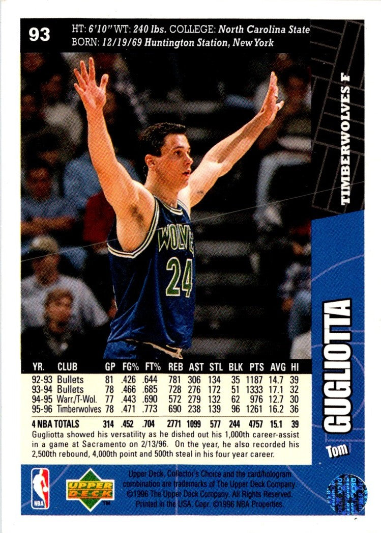 1996 Collector's Choice Tom Gugliotta
