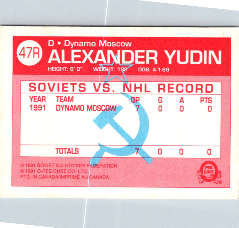 1991 O-Pee-Chee Central Red Army Alexander Yudin