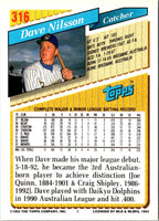 1993 Topps Inaugural Marlins Dave Nilsson #316