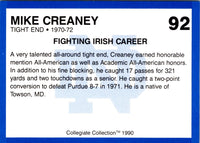 1990 Collegiate Collection Notre Dame Mike Creaney #92