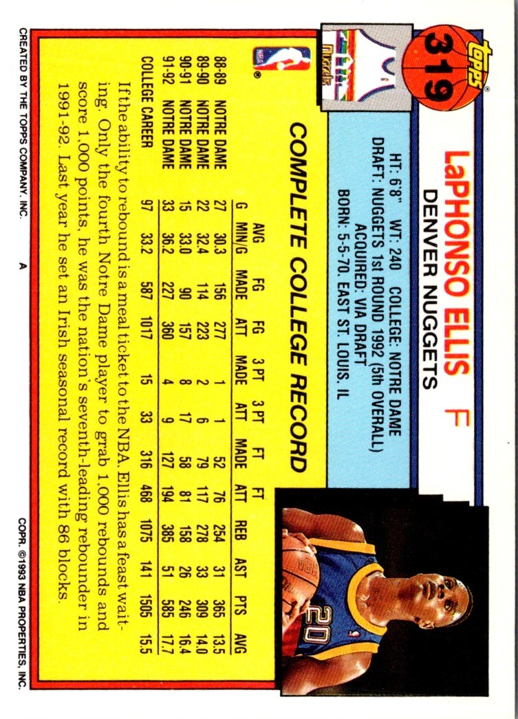 1992 Topps LaPhonso Ellis