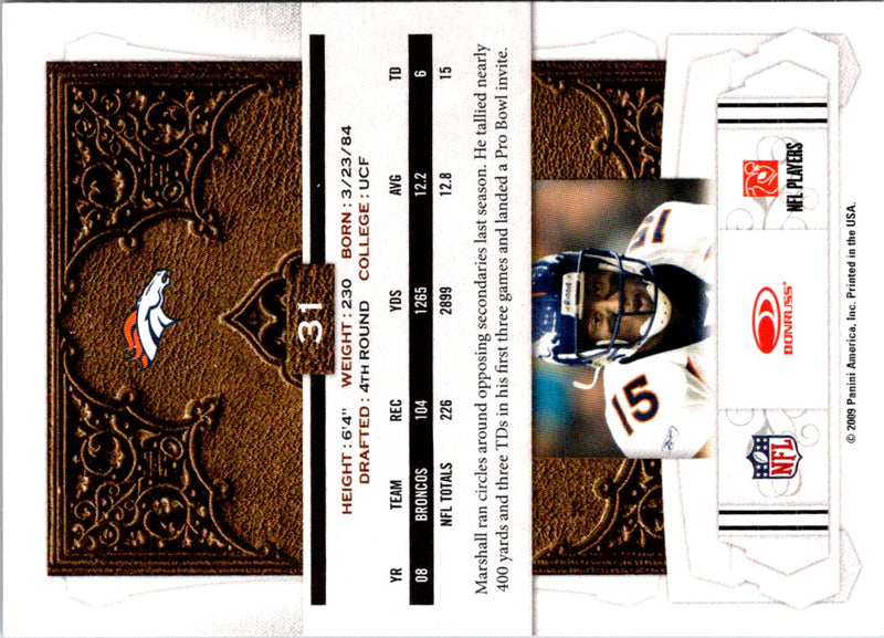 2009 Donruss Classics Brandon Marshall