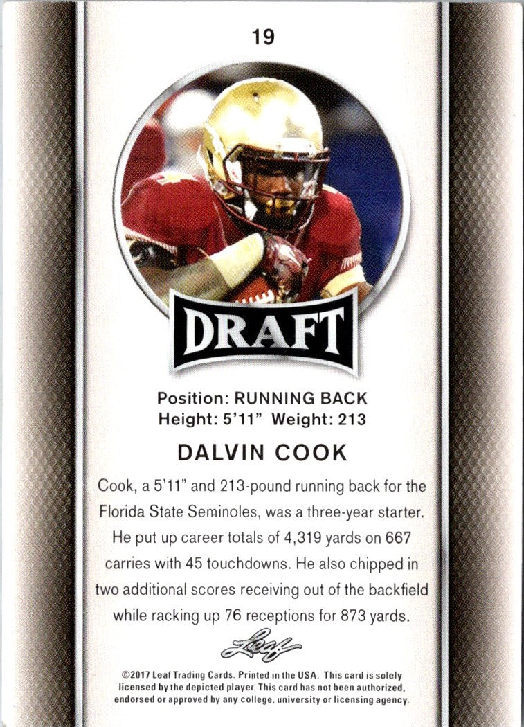 2017 Leaf Draft Gold Dalvin Cook