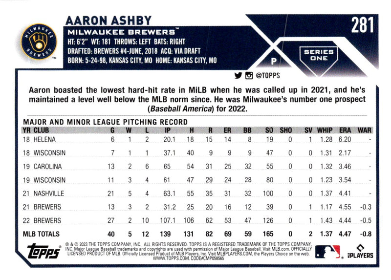 2023 Topps Aaron Ashby