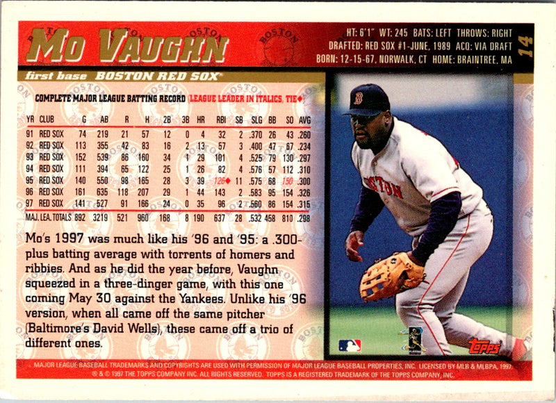 1998 Topps Mo Vaughn