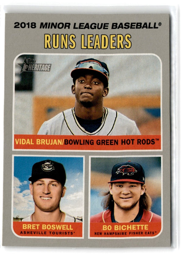 2019 Topps Heritage Minor League Bo Bichette/Bret Boswell/Vidal Brujan #197