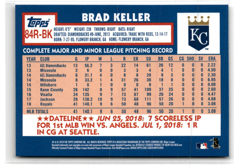 2019 Topps 1984 Baseball Rookies Brad Keller