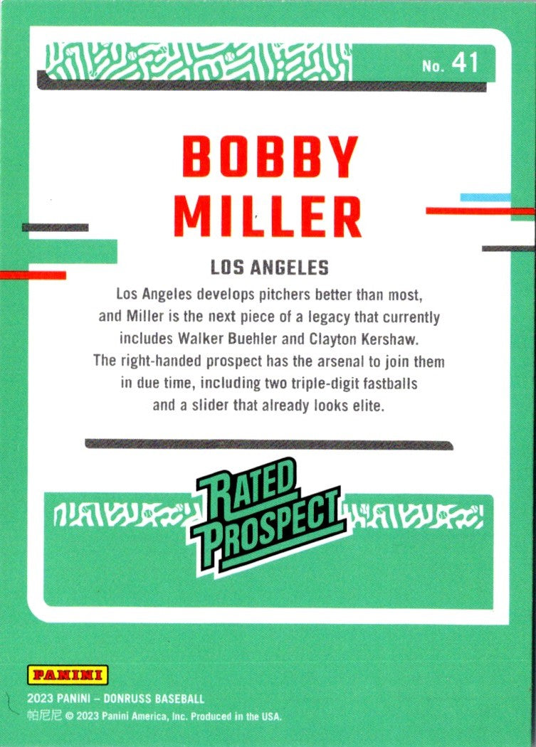 2023 Donruss Holo Blue Bobby Miller