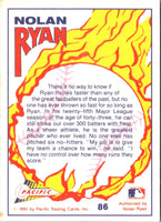 1991 Pacific Nolan Ryan Texas Express I My Job is to Give My Team a Chance to Win #86