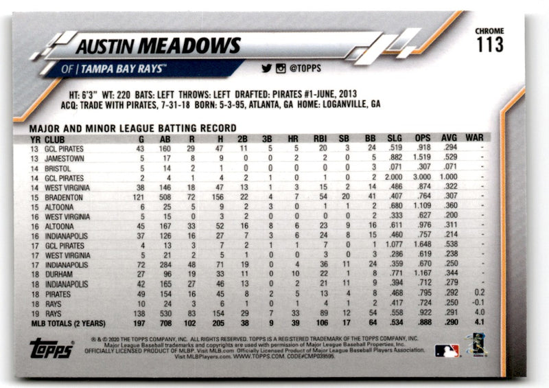 2020 Topps Chrome Austin Meadows