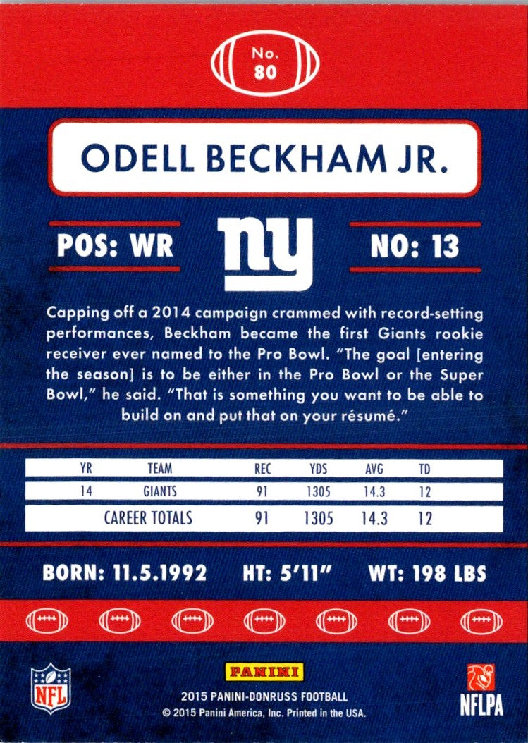 2015 Donruss Red Foil Odell Beckham Jr.