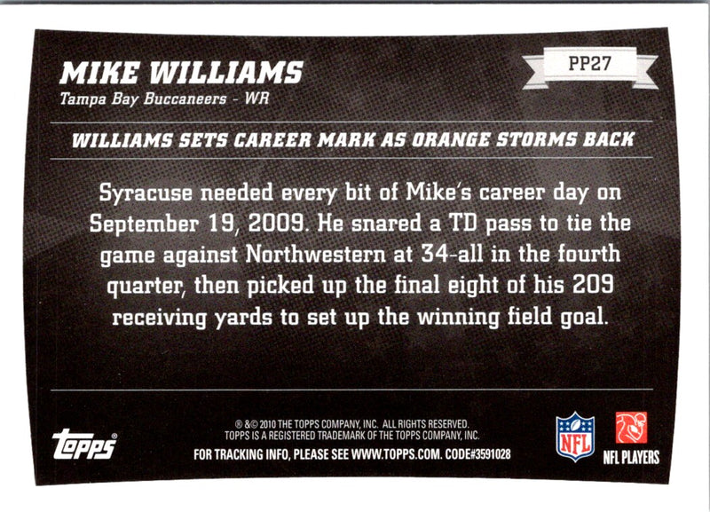 2010 Topps Peak Performance Mike Williams