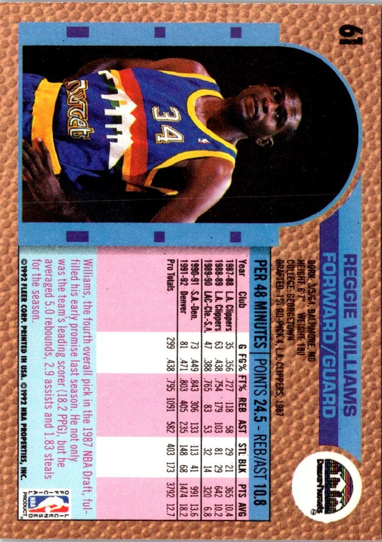 1992 Fleer Reggie Williams