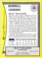 1990 Pacific Legends Billy Williams #58