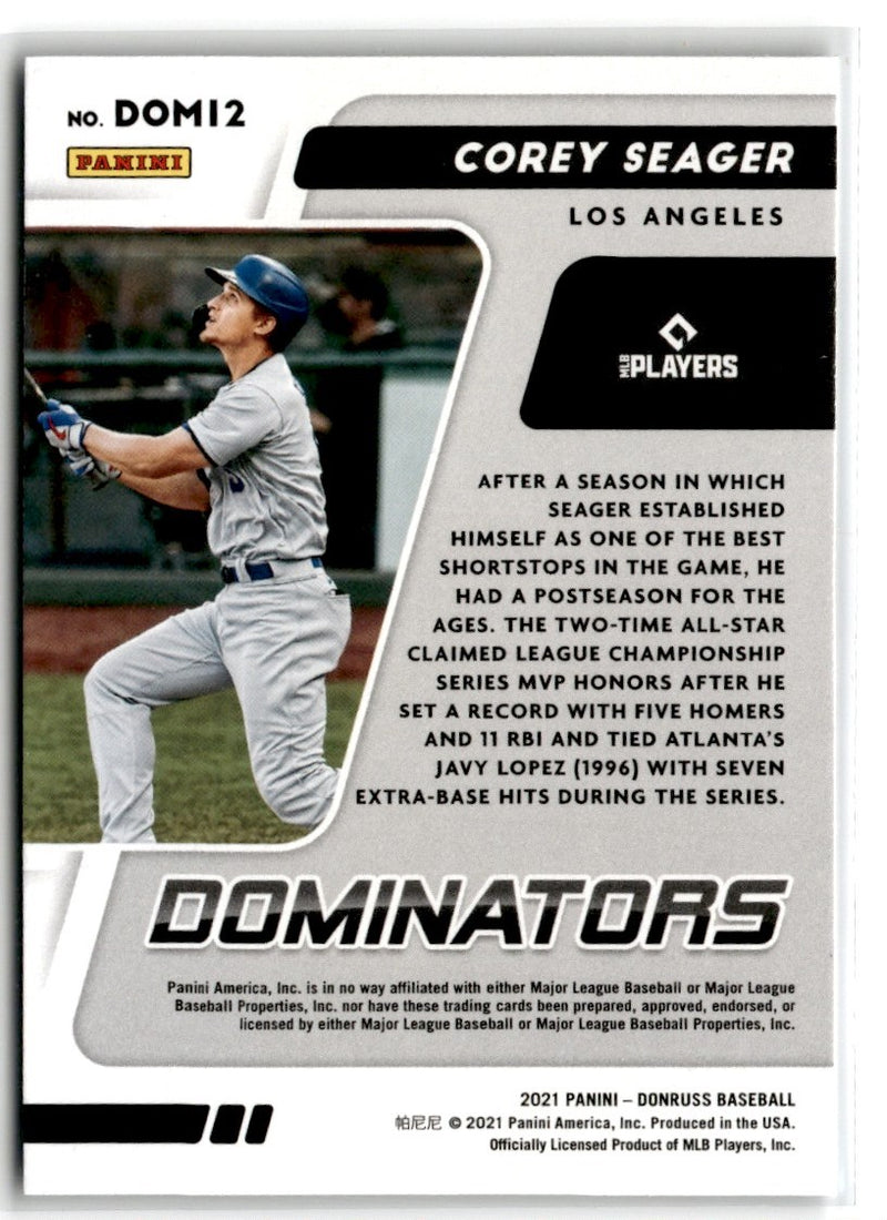 2021 Donruss Dominators Corey Seager