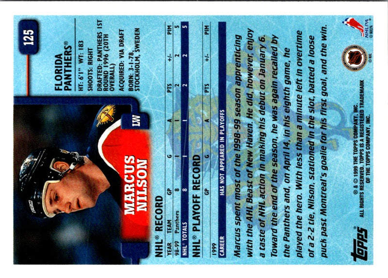 1999 Topps Marcus Nilson