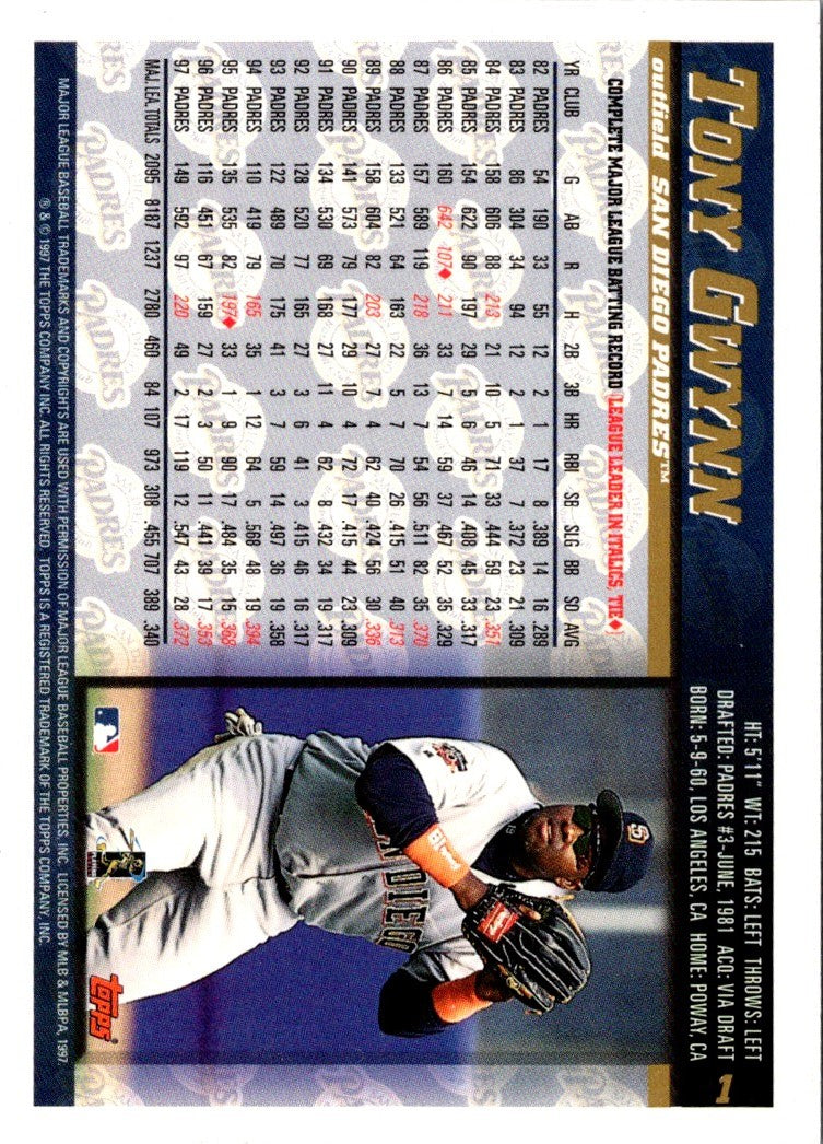 1997 Topps Gallery Tony Gwynn