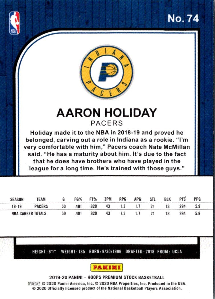 2020 Panini Prizm Prizms Aaron Holiday