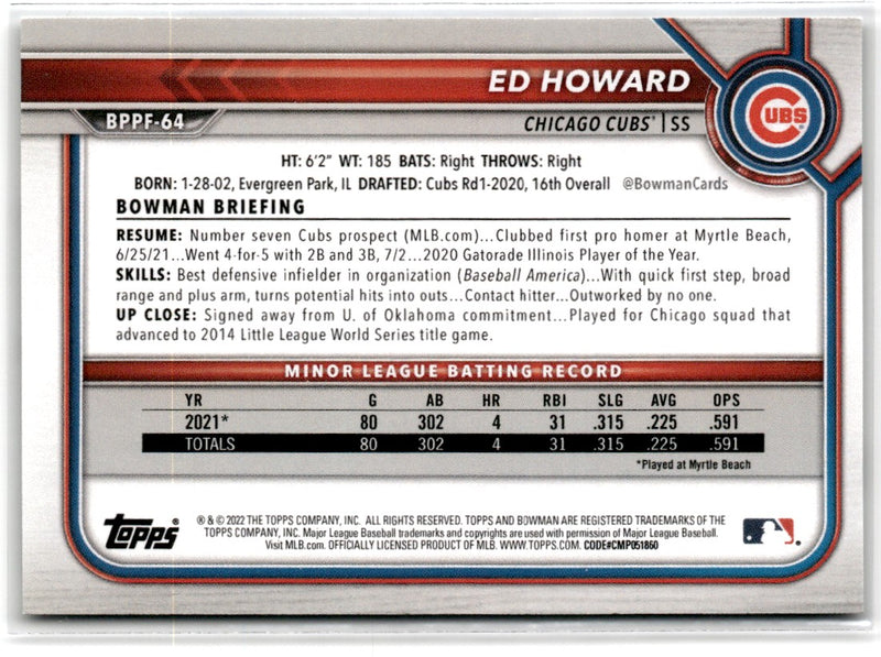 2022 Bowman 1st Edition Ed Howard