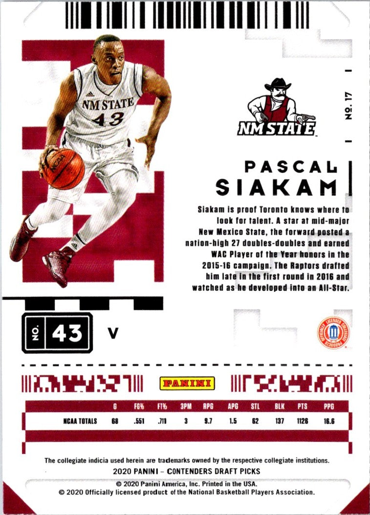 2020 Panini Impeccable Asia Pascal Siakam