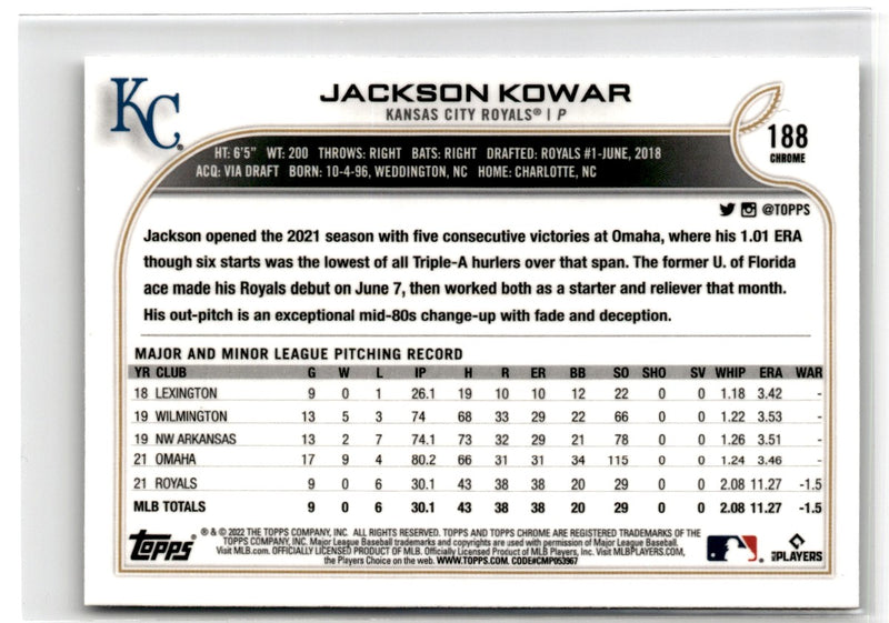 2022 Topps Chrome Jackson Kowar