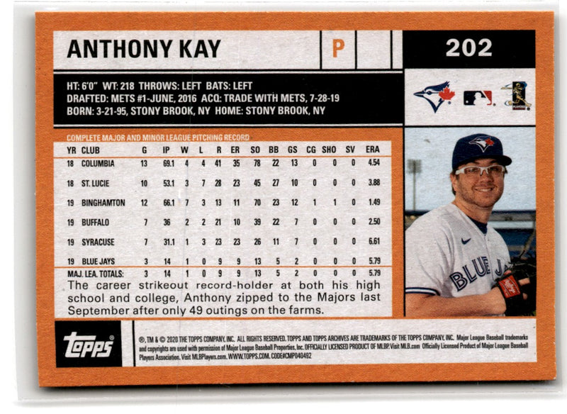 2020 Topps Archives Anthony Kay