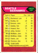 1976 Topps Seattle Seahawks