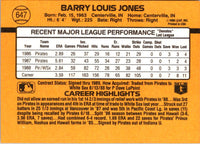 1989 Donruss Barry Jones #647