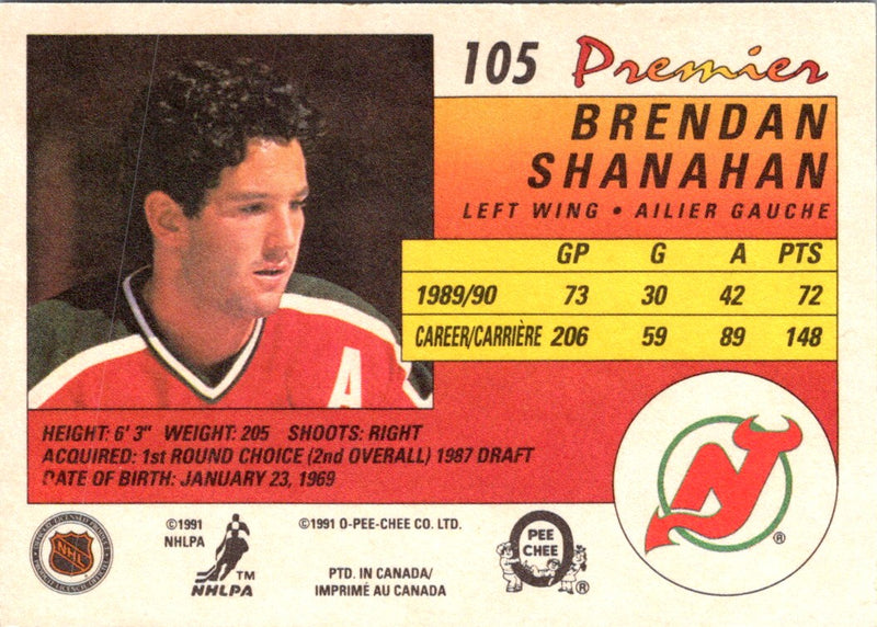 1990 O-Pee-Chee Premier Brendan Shanahan