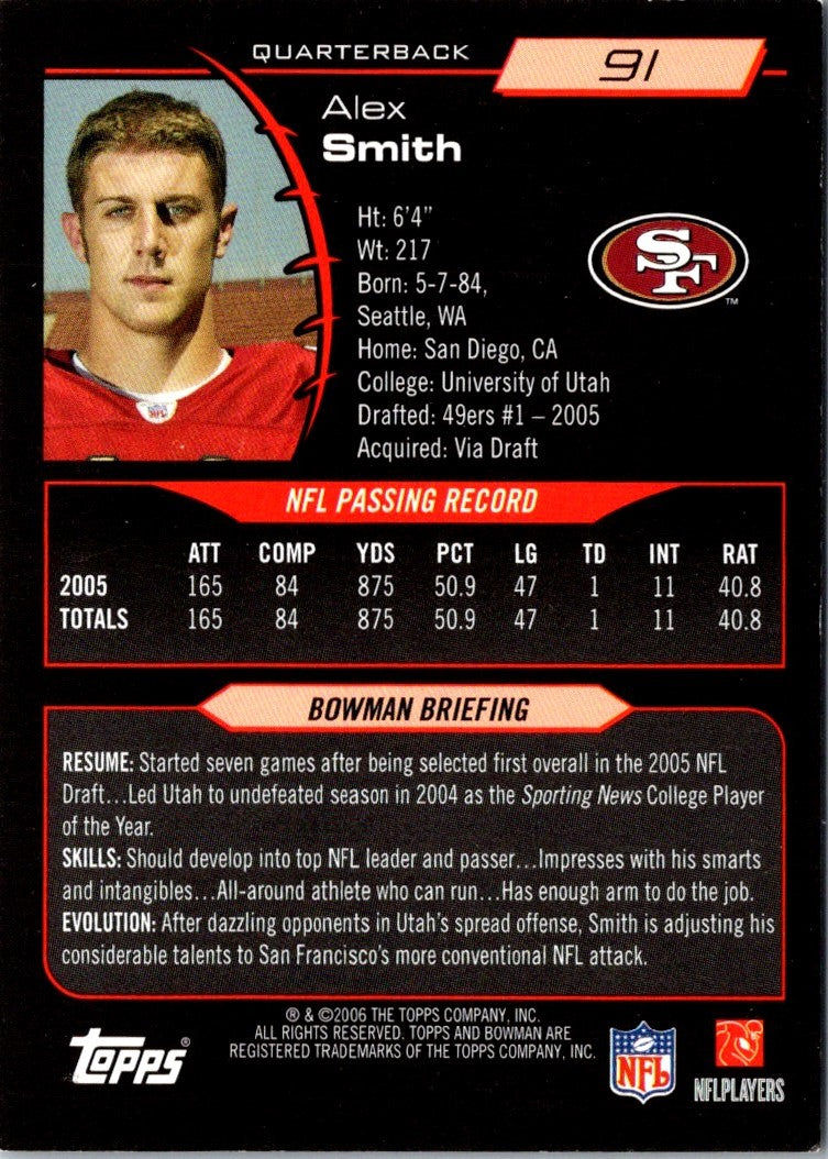 2006 Bowman Alex Smith