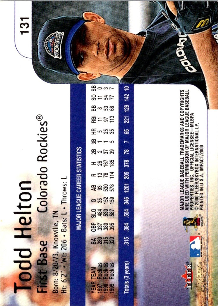 2000 Fleer Impact Todd Helton